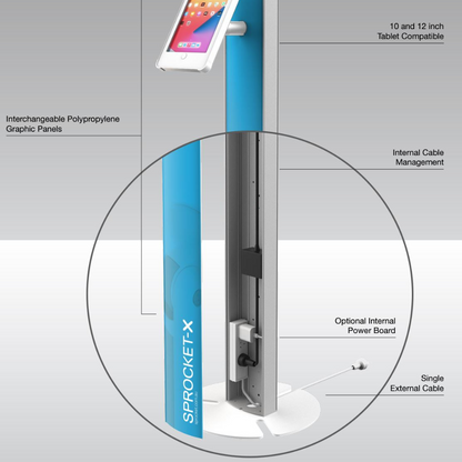 Totem Full branded stand with printer holder for iPad
