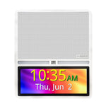 Advanced Network Devices IP speaker with HD display and RGB flasher, wall-mounted in hallway.