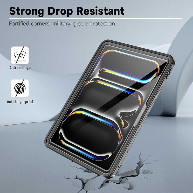 Waterproof shoulder strap case for iPad Pro 11 5th Gen – IP68 certified, drop-proof and travel-ready protection