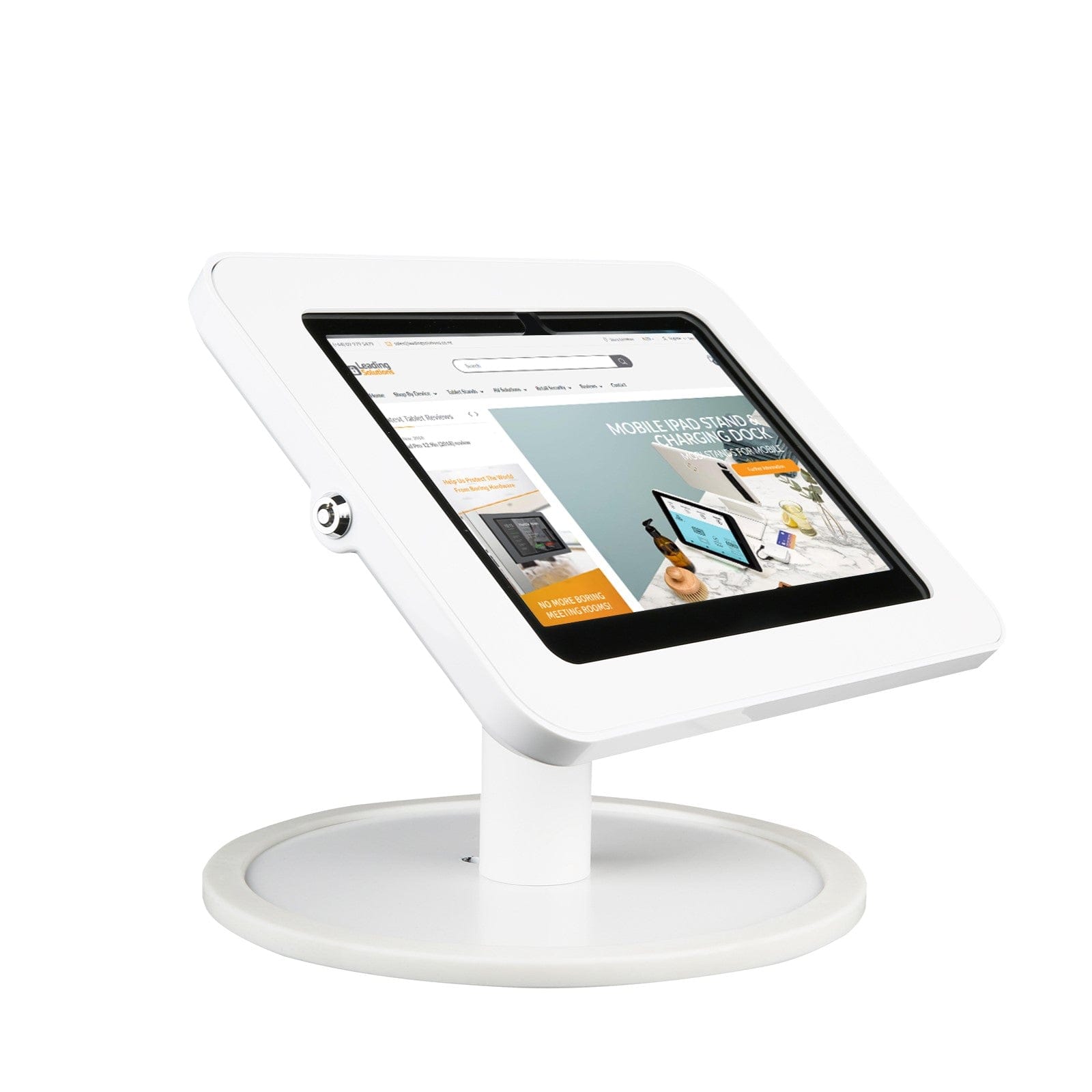iPad on Tab Secure Table Top with tilt adjustment and hidden cable routing
