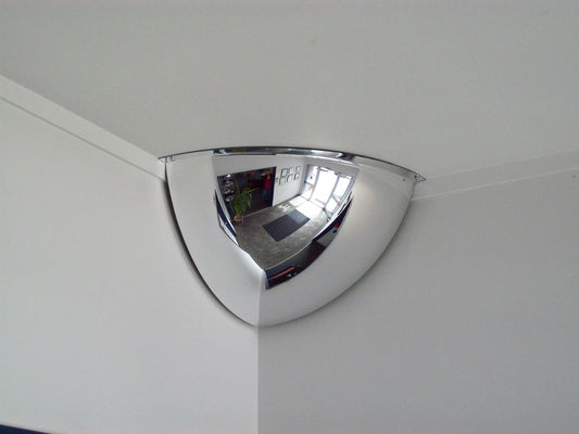 Anti-Vandal Stainless Steel Mirror 500mm Quarter Dome