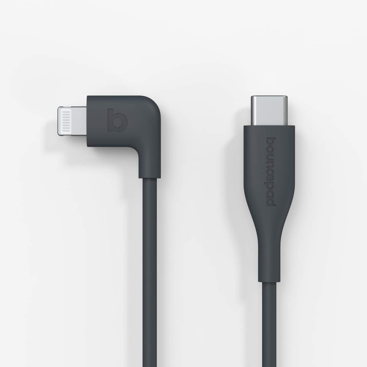 Bouncepad 2m Lightning to USB-C Right Angled (MFI Approved) Black