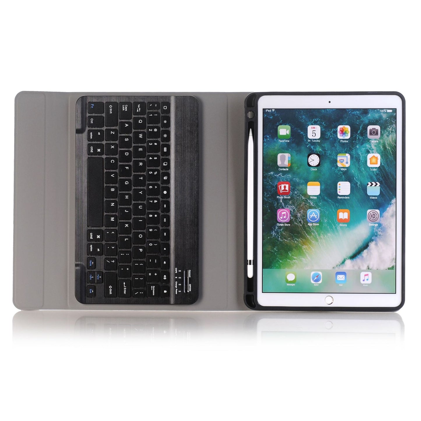 Bluetooth Keyboard with Leather Folio for iPad 10.2 7-9th Gen