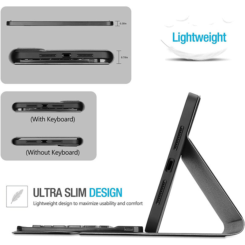 Bluetooth Keyboard with Leather Folio for iPad Mini 6th Gen
