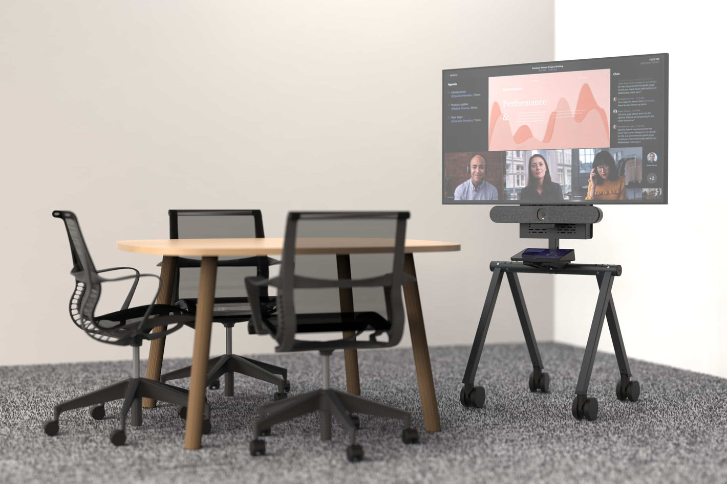 Heckler Rolling Stand with Universal Display Compatibility