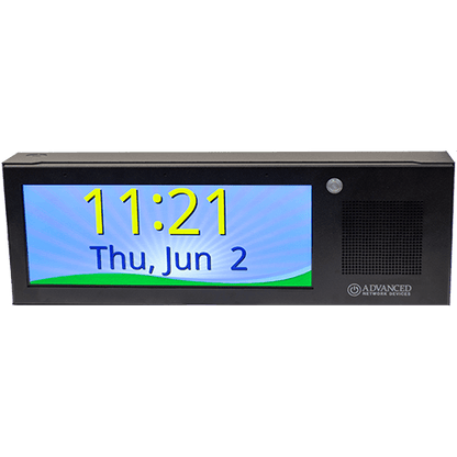 Advanced Network Devices HD IP display with speaker and intercom for alerts.