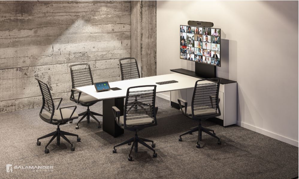 Salamander Unifi Huddle Lite - White. Ultra simple to install in just minutes, Unifi is built to last and a future-proof design allows technology updates easily. Accommodates 2 to 3 people at cafe-height. Ideal for a fast-paced environment.