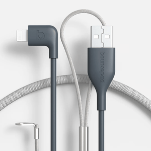 Bouncepad Cables & Power White Reinforced 2m Lightning to USB-C Charge Cable