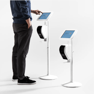 Bouncepad iPad printer stand with integrated printer tray and cable management