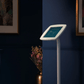 Height-adjustable Bouncepad iPad stand with cable management and lockable case