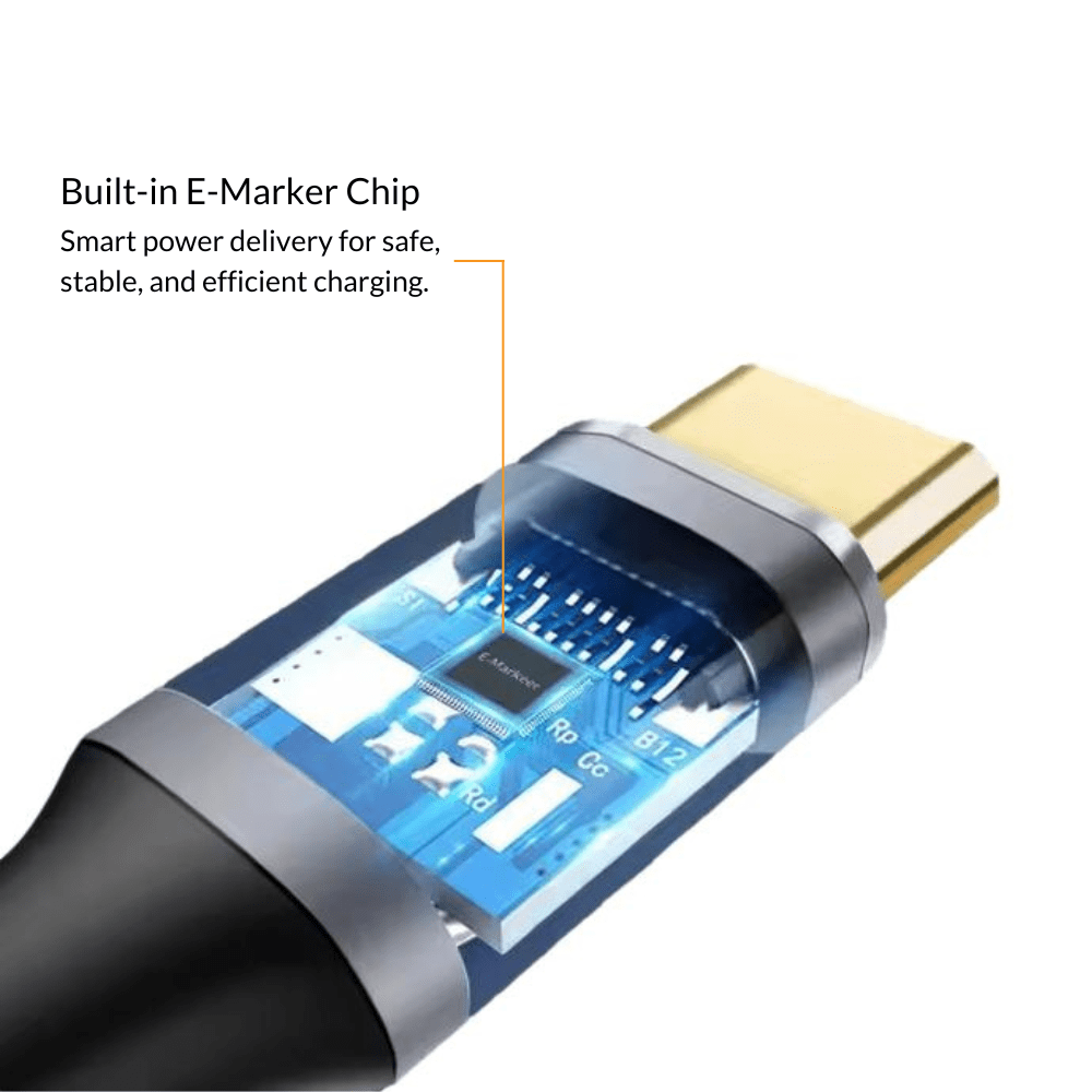 C-Link Cables & Power 0.25m length 10Gbps Gen2 Type-C USB 3.1 Male To USB-C Female Extension Data 100W Charging Right Angled Extender Cord
