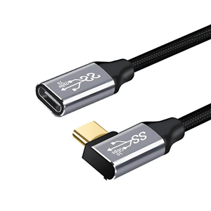 C-Link Cables & Power 0.25m length 10Gbps Gen2 Type-C USB 3.1 Male To USB-C Female Extension Data 100W Charging Right Angled Extender Cord