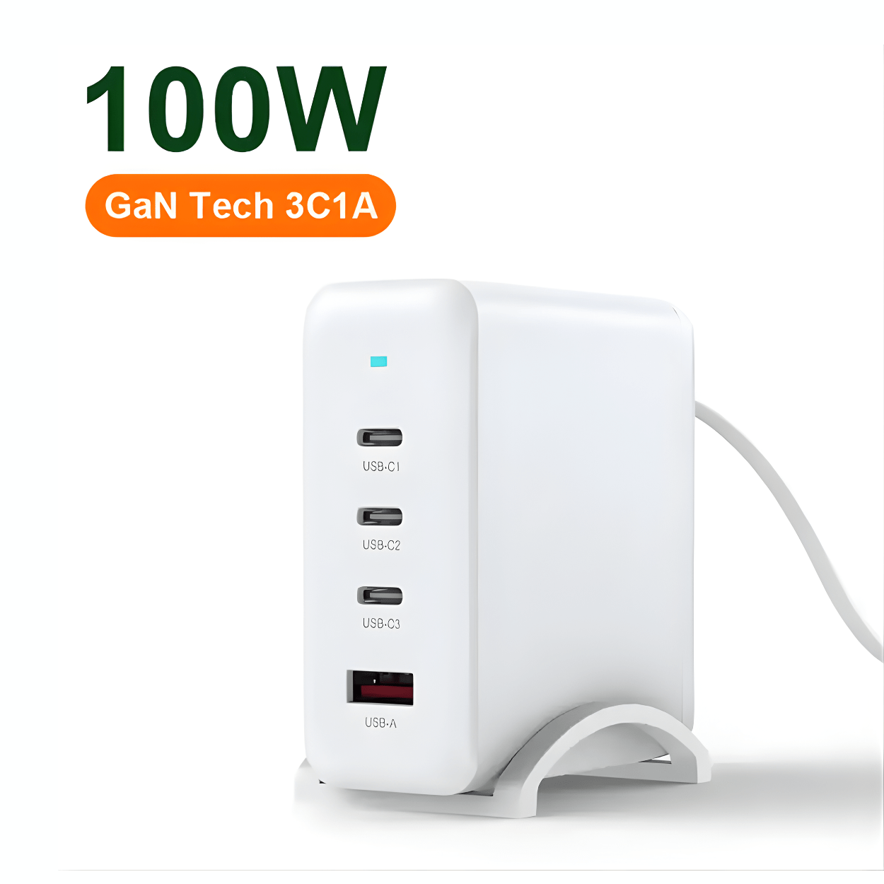 C-Link Tablet Enclosure 100W 4-Port Multi Charger (GaN USB-C PD 3.0 + USB-A QC 3.0)