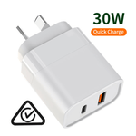 C-Link Tablet Enclosure 30W GaN Fast Charge Dual Port USB-C PD 3.0 Charger - USB-C & USB-A