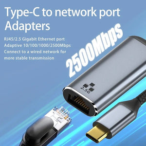 C-Link Tablet Enclosure USB-C to RJ45 Gigabit Ethernet Adapter