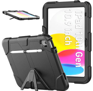 Generic - Grip Case Tablet Case Black Survivor Case - iPad 10.9 10th Gen Built-In Screen Protector