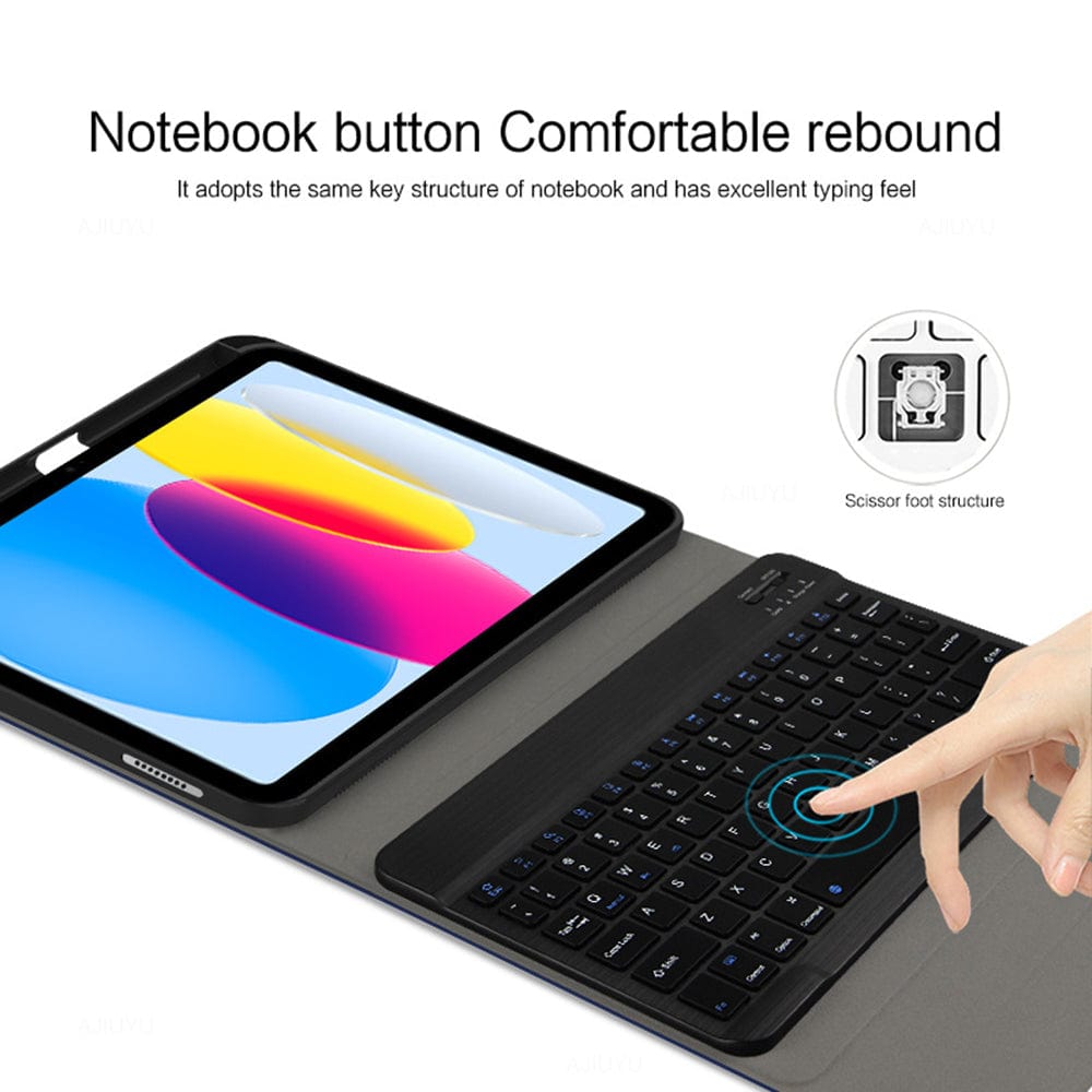 Generic - Grip Case Tablet Case Bluetooth Keyboard with Leather Folio for iPad 10.9 10th Gen