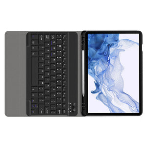 Generic - Grip Case Tablet Case Bluetooth Keyboard with Leather Folio for Samsung Galaxy TAB S9+ 12.4