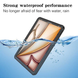 Waterproof iPad Air 13 1st Gen case with IP68 rating – shockproof design with shoulder strap and kickstand for full protection