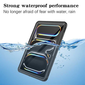 Rugged iPad Pro 11" 5th Gen case with waterproof rating and kickstand.
