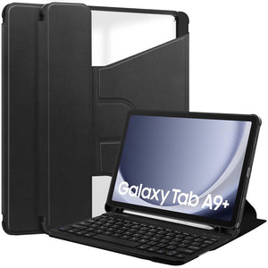 Grip Case Tablet Enclosure with Bluetooth keyboard and rotating folio for Galaxy Tab A9+ 11.