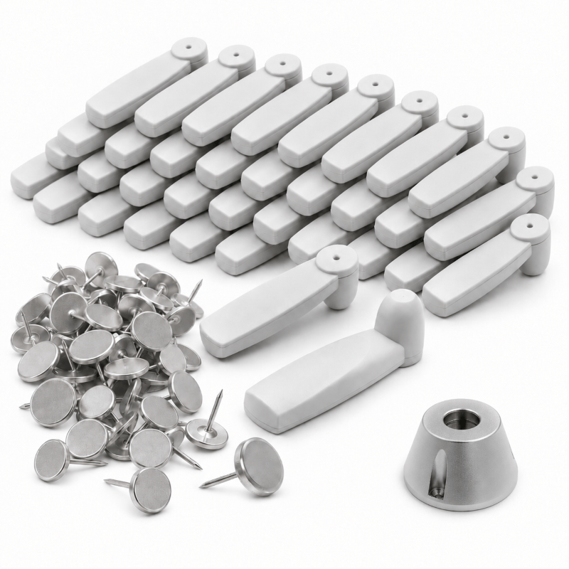Generic Hard Tag Retail Grey Pencil Tag, Pin & Detacher Kit – 100 Pack