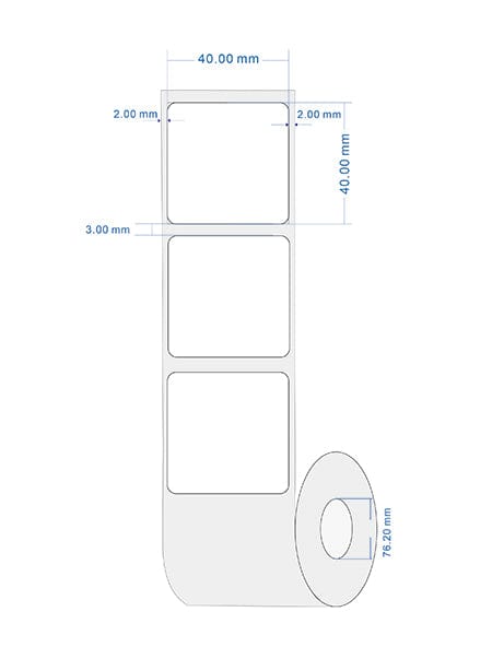 Generic Soft Tag RF White Square Label with Barcode - 40x40mm