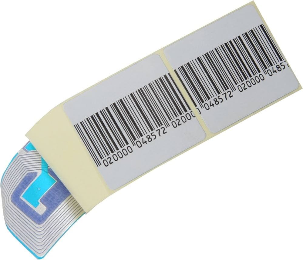 Generic Soft Tag RF White Square Label with Barcode - 40x40mm