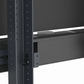 Heckler AV Cart with soundbar securely mounted above the screen using Soundbar Mount bracket.