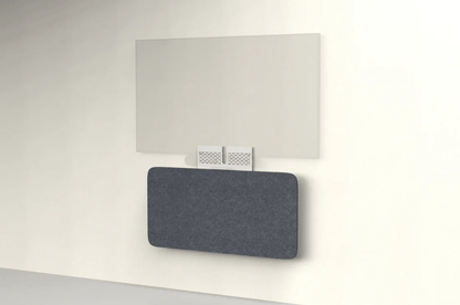 Heckler Credenza Neo modern wall-mounted AV enclosure with pinnable, acoustically absorbent PET felt front panel.