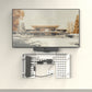 Sleek Heckler Credenza Neo showing integrated cable management and adjustable backsplash for video bar mounting.