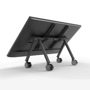 Heckler Confidence Stand supporting 50–75 inch displays with adjustable tilt from 30° to 60° for clear visibility.