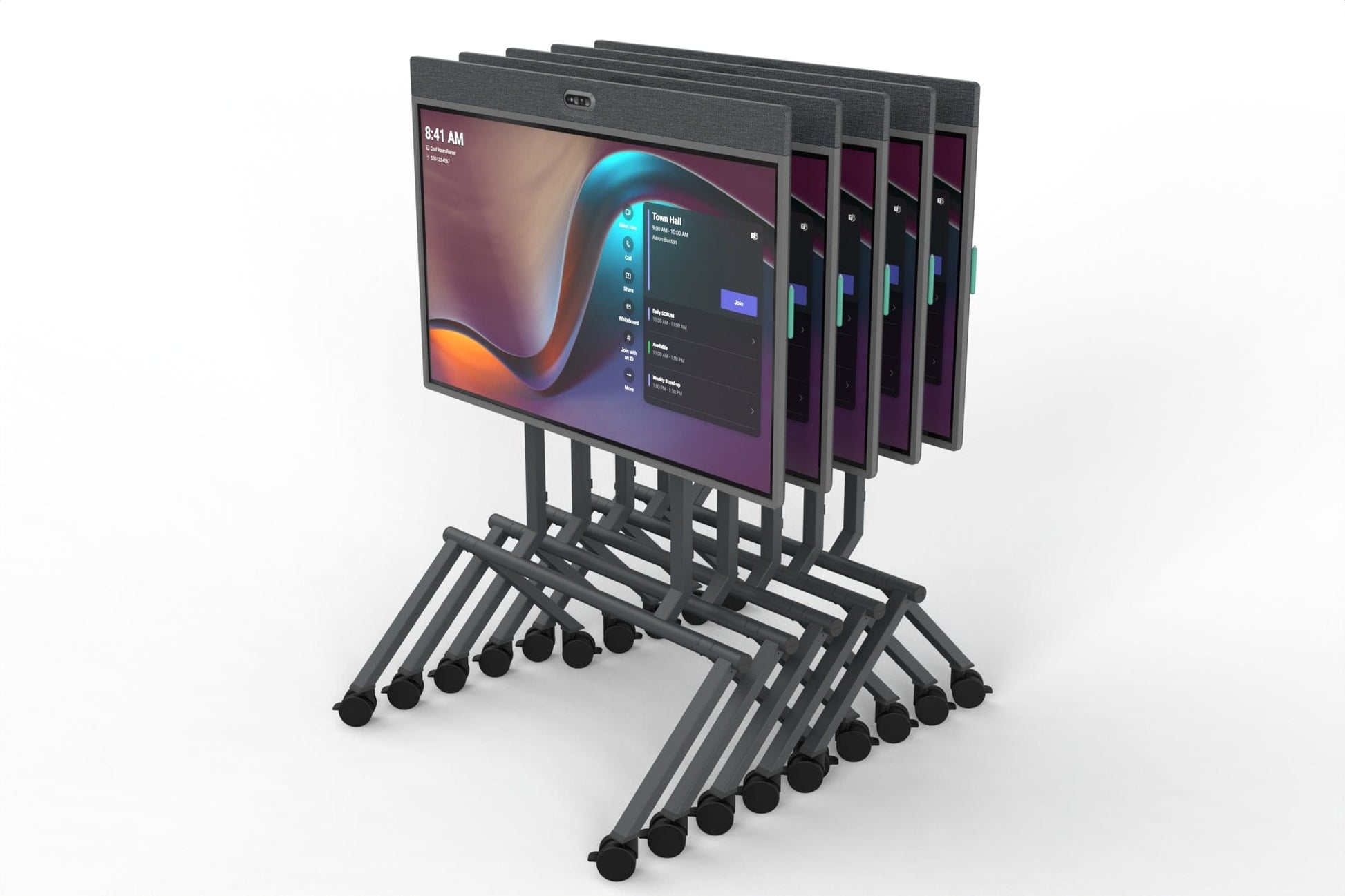 Heckler TV Cart Stand for Rally Board 65 - Fixed Height - Black Grey