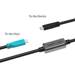 Newnex Cables & Power FireNEX-uLINK-10G USB C to C Multi-function Active Cable USB 3.1 Gen 2 10Gbps, DisplayPort 1.4, and 60W PD