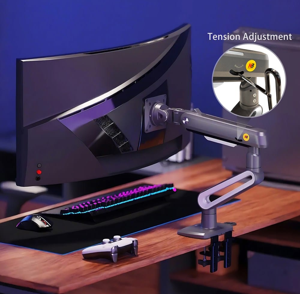North Bayou Desk Mount Flexibility – Grommet options for 12–95 mm desktops