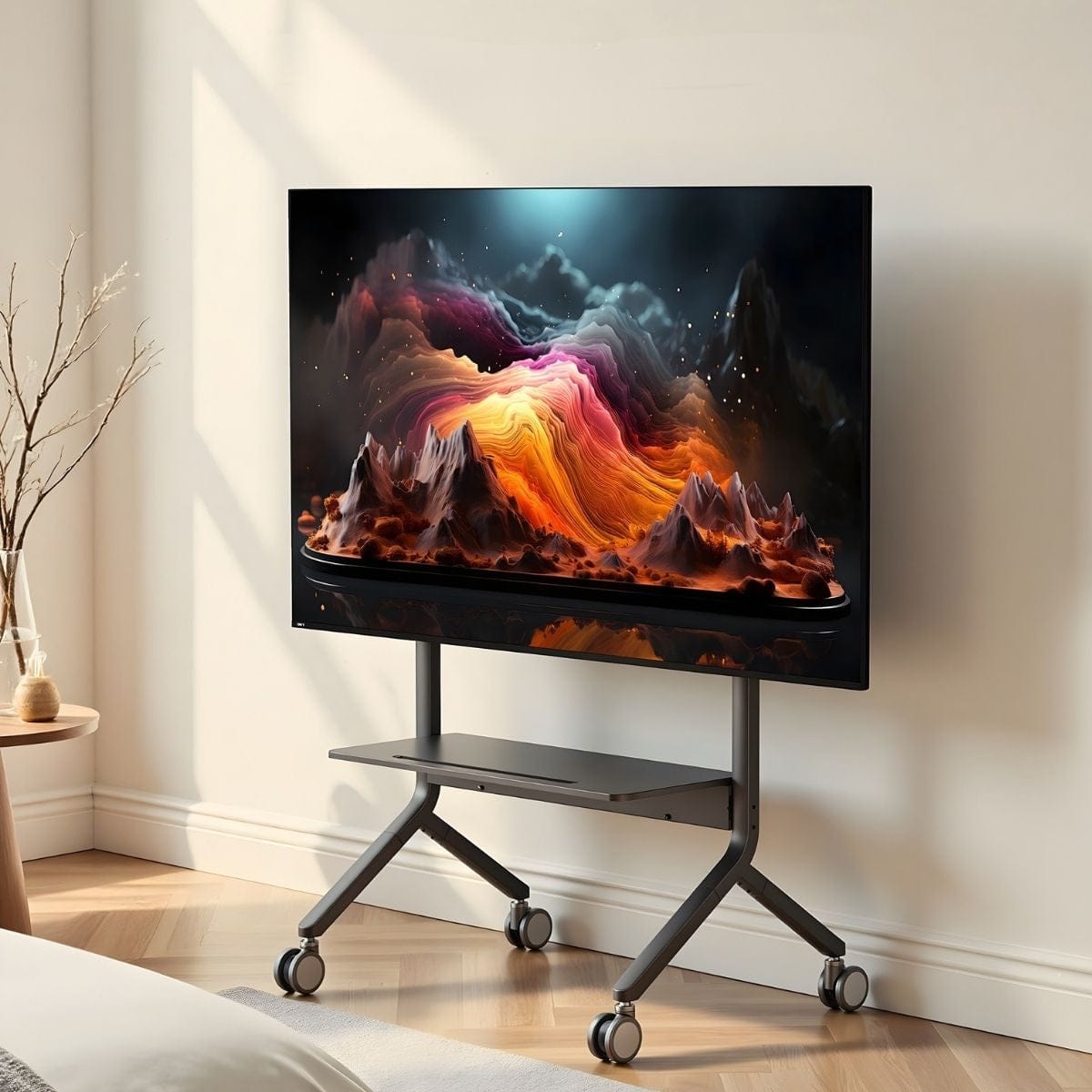 North Bayou TV Cart Electric Lift TV Cart - 65"-90" with AV Shelf