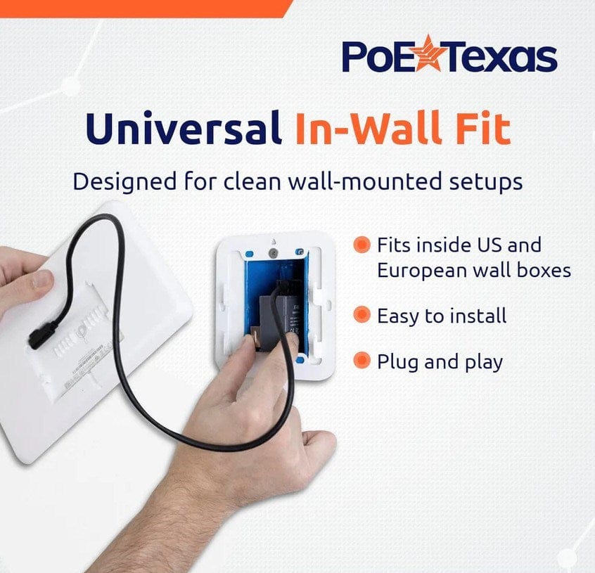 POE Texas Adapter PoE+ to USB-C Power & Data In-Wall Converter – 25W (Designed for Amazon Echo Hub)