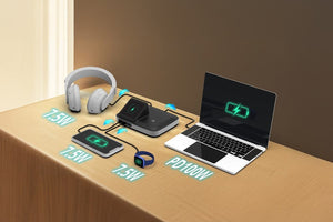 Employee tapping NFC card to reserve a hot desk using BookBuddy Connect.