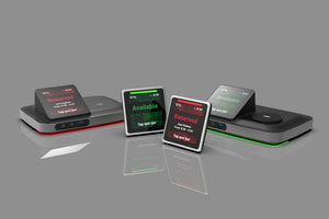 Qbic TDD-1000 BookBuddy Connect smart desk booking and docking station for hybrid offices.