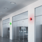 Modern design LED lamp for meeting room availability indication.