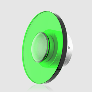 Qbic smart LED meeting room lamp with RJ45 connection and vivid colour indicators.