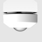 Ceiling-mounted motion sensor for occupancy detection in offices and lounges.