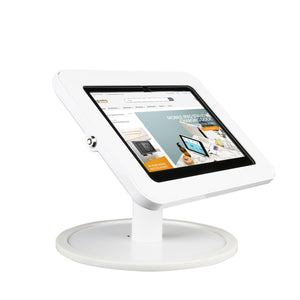 Microsoft Surface tablet securely mounted on Tab Secure Table Top with clean cable concealment and adjustable tilt.