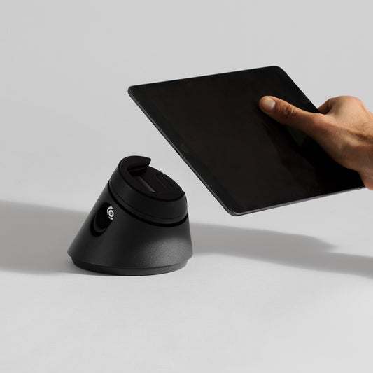 Desk mounted tablet holder