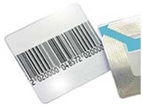 RF White Square Label with Barcode - 40x40mm