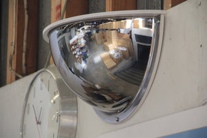 Bennets Security Mirror 500 x 250mm Stainless Steel Indoor Deluxe Half Dome Mirror