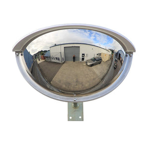 Bennets Security Mirror 500 x 250mm Stainless Steel Outdoor Half Dome Mirror
