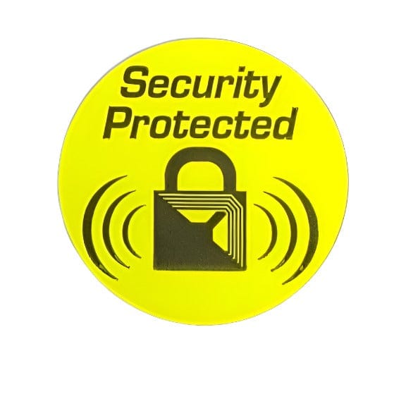 Fluro Yellow Security Labels - 26mm Round