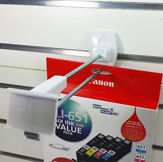 Display Rack Hook Lock White Locking Display Hook - 230mm Retail Security