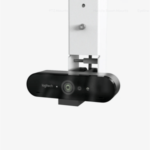 Heckler Ceiling Mount for Logitech BRIO enabling collaborative video conferencing with whiteboard sharing.